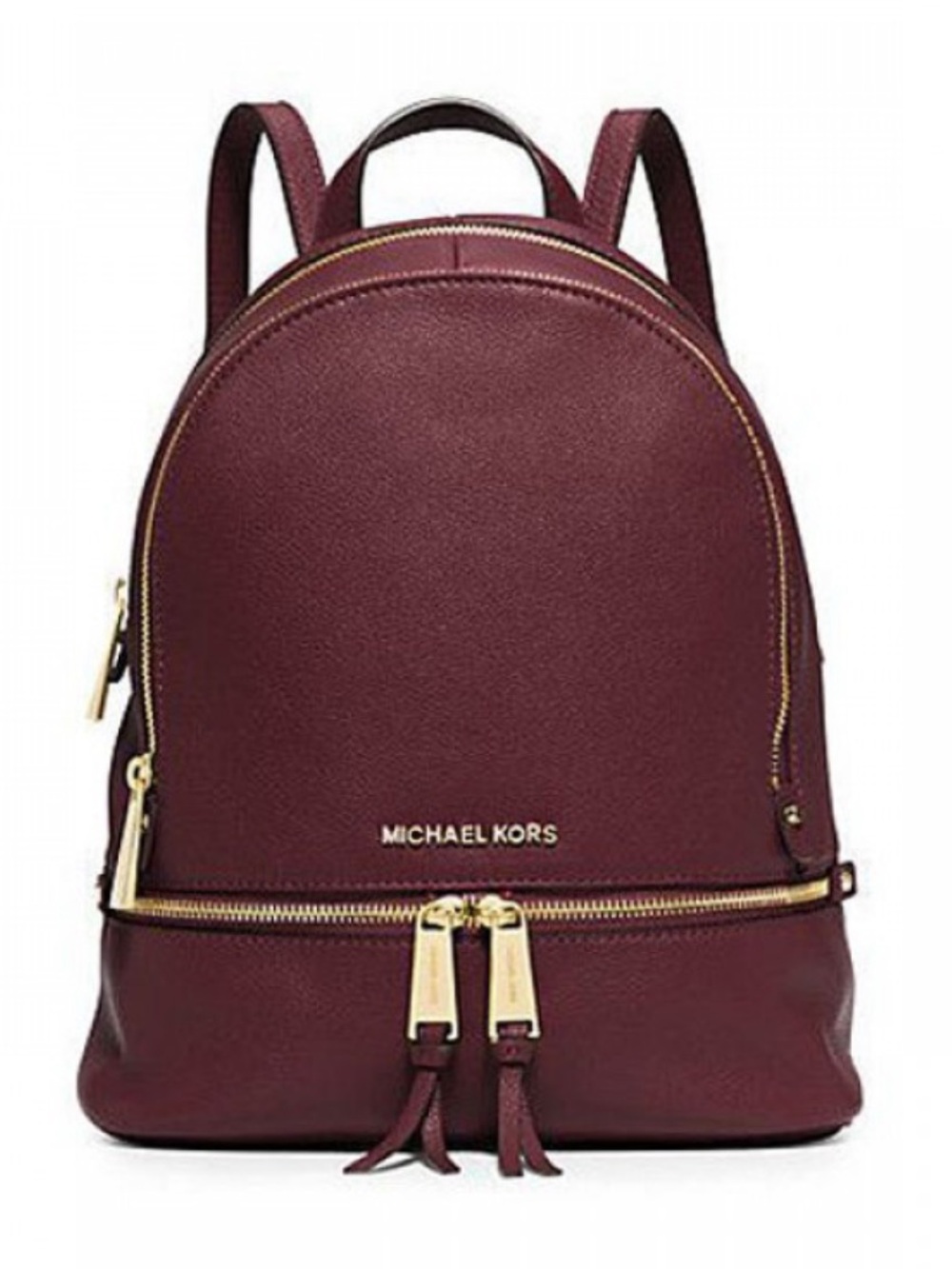 Michael Kors Rhea Small Leather
Backpack, Burgundy/Plum Color
